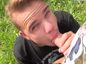 Trendy Czech Boy Fucked In The Grass And Faciald
