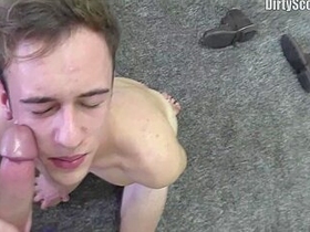 Playful Twink Begs For A Facial After Raw Bareback Anal
