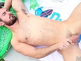 Brock Cooper In Beautiful Cums Next To A Swimming Pool